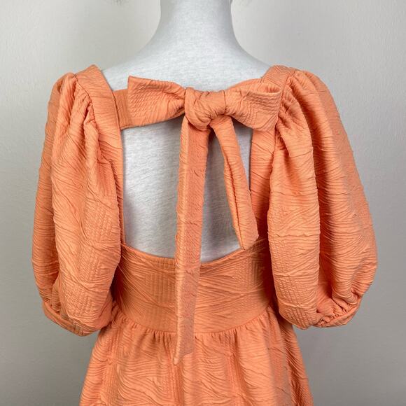 Free People | Violet Square Neck Short Puffed Sleeve TieBack Mini Babydoll Dress - Picture 7 of 11